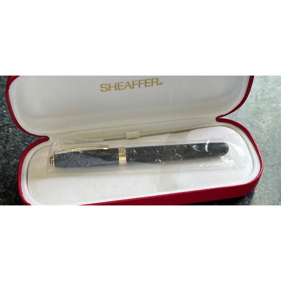 Vtg Sheaffer Prelude Fountain Pen White Dot Black Matte with 22K Gold Plate - Picture 2 of 9